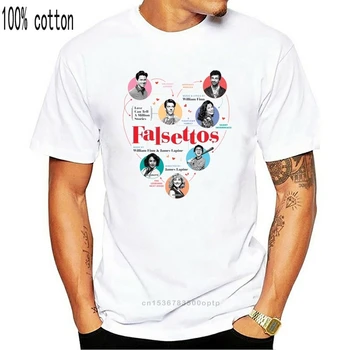 Falsettos 2016 Plakatas Vyrų Viršūnes Tee Marškinėliai White T-Shirt Prarasti Dydis Viršuje Ajax Juokinga