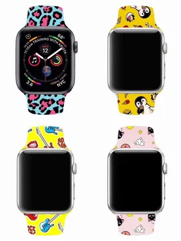 Animacinių filmų Sporto Silikono Dirželis Apple Watch band Atveju, 38 42 40 44mm iwatch series 5 4 3 2 1 Watchband Sporto Žiūrėti Priedai