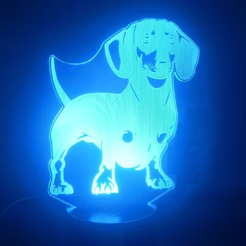A Takso naminių Gyvūnėlių Šuniuką Šunų 3D Lempos Unikalus Prizas už Paauglys už Kambarį, Dekoratyvinis Spalvinga, su Nuotolinio Usb Led Nakties Šviesos Lempos