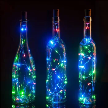 10vnt akumuliatoriumi Vyno Butelio Kamščio Pasakų Žibintai Kalėdinė Dekoracija LED Styginių Šviesos, Skirtą Kambarį Namuose Šalis, Šventės Dekoras
