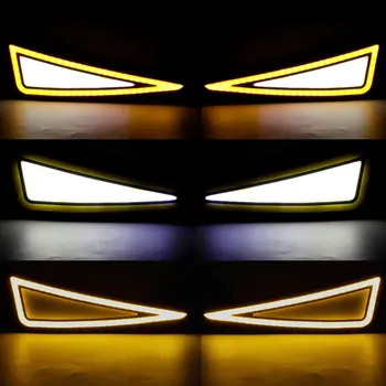 Automobilių Stiliaus DRL LED Lanksti, Šviesos važiavimui Dieną Automobilių Vairavimo Žibintas Posūkio Signalo Lemputė Vandeniui 12v DRL DRL Universalūs