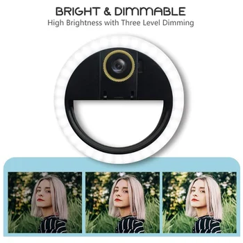 Pritemdomi LED Selfie Žiedas Užpildyti Šviesos Multi Telefonas Led Žiedo Lempa Su Fotoaparato Lęšis Makiažas Vaizdo Gyventi Aro De Luz Para Celular