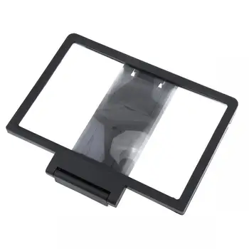 Juodo Akrilo ABS 3X Nešiojama Kolonėlė 3D Vaizdo Mobiliojo Telefono Ekrane didinamasis stiklas su Mobiliojo Telefono Laikiklis