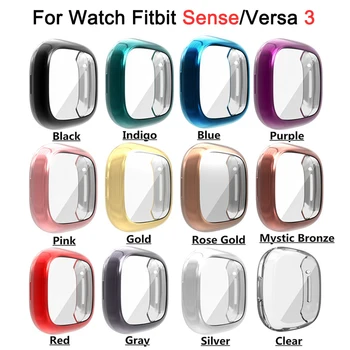 Naujas Plonas, atsparus smūgiams Žiūrėti Padengti Fitbit Versa 3/Fitbit Jausmą Atveju Minkštos TPU Lankstus Bamperis Aukštos Kokybės Visišką Apsauginį kiautą