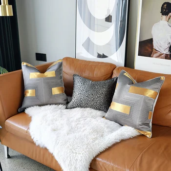 DUNXDECO Pagalvėlė Padengti Dekoratyvinės Aikštės Pagalvės užvalkalą Luxury Art Deco Modernios Geometrinės Žakardo Coussin Sofa-lova, Kėdės Pagalvėlė Padengti