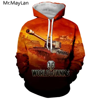 Žaidimas World of Tanks 3D atspausdintas vyrai moterys gobtuvu Anime hoodie palaidinukė mados Juokinga hoodie atsitiktinis streetwear puloveris hoodie