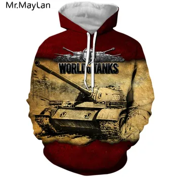 Žaidimas World of Tanks 3D atspausdintas vyrai moterys gobtuvu Anime hoodie palaidinukė mados Juokinga hoodie atsitiktinis streetwear puloveris hoodie