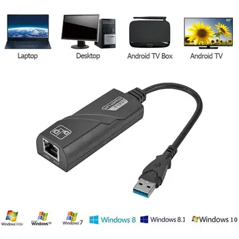 2019 Mini USB 3.0 Gigabit Ethernet Adapter USB į RJ45 Lan Tinklo plokštė, skirta 