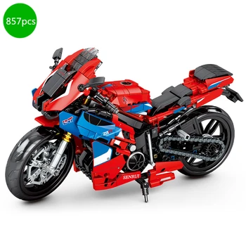 Miesto Gatvės įrangos pardavimas, biuro įrangos Off-Road Kawasakies Ninja 400 Motociklo Raudona CBR Blokai Kit Plytų Klasikinis Modelis Vaikams, Žaislai, Dovanos