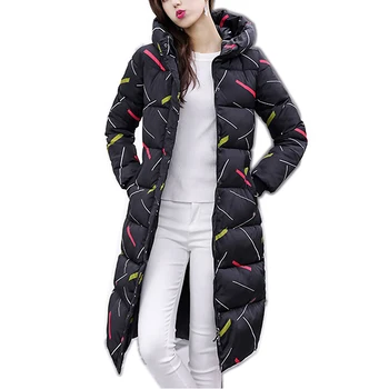 Rudenį, žiemą Moterys Mados medvilnės Žemyn striukė hoodie ilgai Parkas šiltas Striukes Moterų žiemos paltai drabužiai