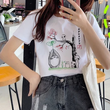Kawaii Totoro Harajuku Marškinėliai Moterims 