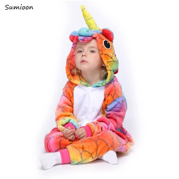 Vaikams žiemos triušis pižama vaikams panda dinozaurų sleepwear vienaragis kigurumi onesies berniukų mergina antklodė miegantis kūdikis kostiumas