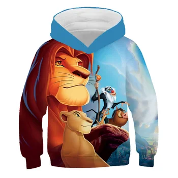 Vaikai Liūtas Karalius Animacinių filmų hoodies marškinėlius baby 3D spausdinimo mufasa užtrauktukas Palaidinės berniukui, mergina HAKUNA MATATA megztinis, Kelnes 4T-14T