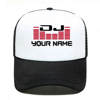 DJ Jūsų Vardas individualus spausdinimas Moterys Vyrai Beisbolo kepuraitę Hip-Hop Lauko Saulės Skrybėlę Reguliuojamas Sportinės kepurės į Akių Skrybėlę Sunkvežimio vairuotojas hat