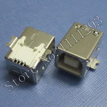 10vnt/daug USB jungtis B Tipo Moterų Uosto PCB SMD Lizdas Spausdintinių plokščių Paviršiaus Mount Jungtis