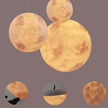3D moon star pakabukas lempos šviesos Gyvsidabrio Marsas, Jupiteris Žemėje Venera nuo Saulės Neptūnas, Saturnas Kabinti lempas Paukščių tako namo