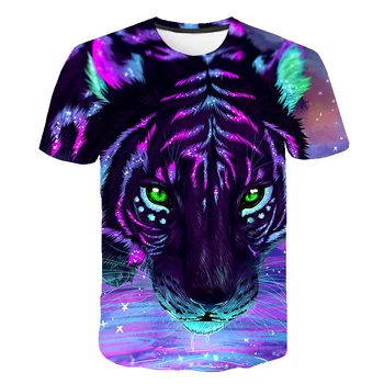 2020 m., Naujausias Gyvūnų 3D Spausdinimo Leopard Kietas Juokingi Marškinėliai Vyrams trumpomis Rankovėmis Vasaros Viršūnes Tees Mados negabaritinių marškinėliai 3d Marškinėliai Viršų