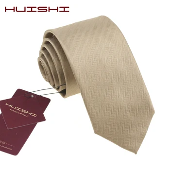 HUISHI 8cm Mados Šviesiai Rudos spalvos Kietos Klasikinis Necktie Kavos Necktie atsparus Vandeniui Ryšius Vyrų Vestuvių Verslo Priedai
