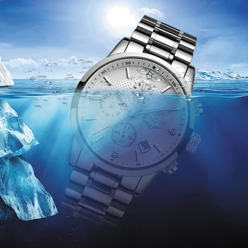 Reloj hombre LIGE Naujas Vyrų Laikrodžiai Viršuje Prabangos Prekės Visiškai Plieno, atsparus Vandeniui Sporto Kvarco Žiūrėti Vyrų Mados Data, Laikrodis Sidabro Žiūrėti