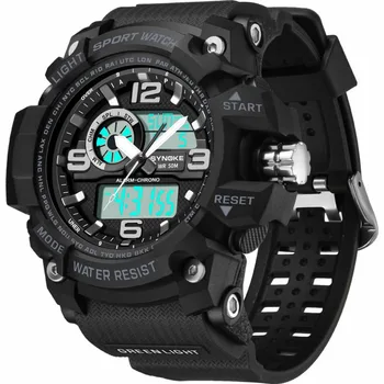 SYNOKE Mados G Stiliaus Vyrų Dvigubas Ekranas Žiūrėti Elektroninių Žiūrėti Sporto Šoko LED Watch Dviejų Laiko Kūrybos Mens Watch Laikrodis G50
