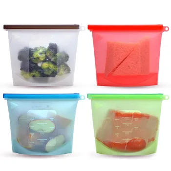 LMETJMA Daugkartinio naudojimo Silikoninės Maisto produktų Laikymo Krepšiai BPA Free Maisto Išsaugojimo Maišelių Sandariklis Užšaldyti Šaldytuve Maisto produktų Laikymo Užsklandos Krepšiai KC0255