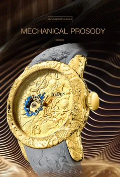 BIDĖ Mados Mechaninis laikrodis atsparus Vandeniui Vyrai Automatinis Laikrodis Silikono Dirželis Prabanga Modelio Dizainas Neįprastas Vyrų Laikrodžiai