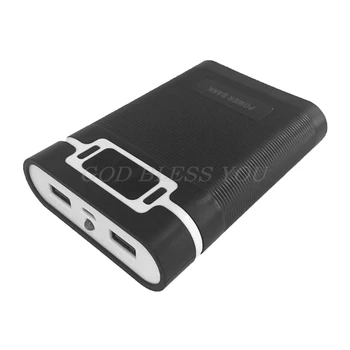 Dual USB LCD Anti-reverse Nešiojamų Galia Banko Langelį 4x 18650 