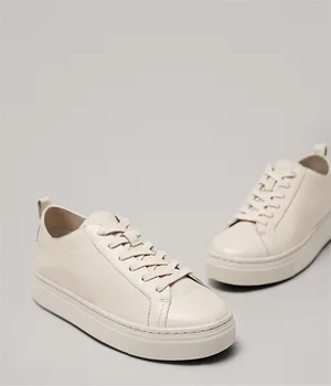 SOUTHLAND ins mados bloggers high street paprastas baltas natūralios odos minkštas comfot moterų batai, sportbačiai