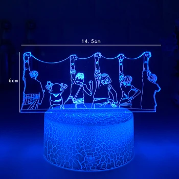 Vieną Naktį Šviesos Luffy Sanji Zoro Nami 3D LED Iliuzija Stalo Lempa Touch Optinis Veiksmų Skaičius, Naktiniai staleliai, Lempa Dekoro Staliniai Šviestuvai