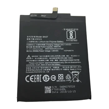 BN37 Telefono Baterija Xiaomi 3000mAh Mobiliojo Telefono Bateriją Xiaomi Redmi 6/6A Įkraunama Ličio-jonų Polimerų Baterija