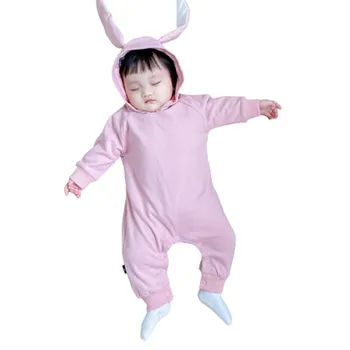 Mergina Tinka Naujagimiui Kūdikių Mergaitės Berniukai Žiemos Drabužių Geltona Antis Žalia Varlė Pink Rabbit Ilgomis Rankovėmis Rompers Jumpsuit