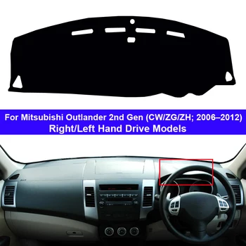 Automobilio prietaisų Skydelio Dangtelį Brūkšnys Kilimėlis Kilimas Kilimas tinka Mitsubishi Outlander 2nd Gen CW/ZG/ZH 2006 – 2012 2 Sluoksniai skėtį nuo saulės Auto Cape