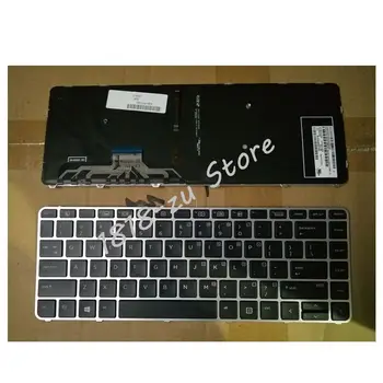 YALUZU anglų nešiojamojo kompiuterio klaviatūra HP ELIteBook FOLIO 1040 G3 su apšvietimu, sidabrinė rėmas JAV versija