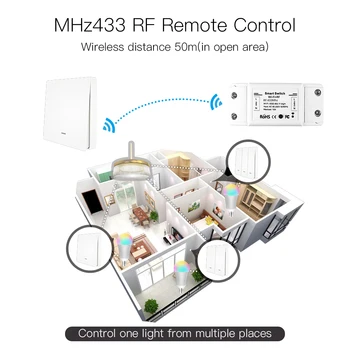 RF433 WiFi Belaidis Nuotolinio Valdymo pultą Smart Switch Sieninės Siųstuvas Smart Gyvenimas/Tuya PROGRAMĖLĖ Veikia su Alexa 