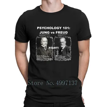 Psychologys 101 Jung Vs Freud Marškinėliai Medvilnės Pavasarį, Rudenį Laisvalaikio Apvalios Apykaklės Spausdinti Komiškas Šeimos Dovana Marškinėliai
