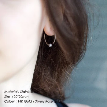 E-Manco korėjos stiliaus stud auskarai moterims, nerūdijančio plieno auskarai vasaros paprasta auskarai bižuterijos