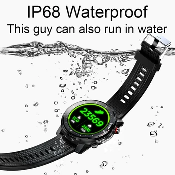 Smart Watch LED šviesos sporto SmartWatch HD IPS Ekranas visiškai Apvalios Širdies ritmo Monitorius IP68 Vandeniui oro Smartwatch vyrams