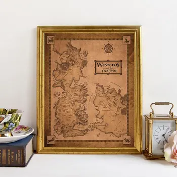 Žaidimas Tonai Septynių Karalysčių Žemėlapis Menas Spausdinti Drobės tapyti Aliejumi Tapyba, Plakatas Modernios Sienos Meno Kambarį Dekoro Namai