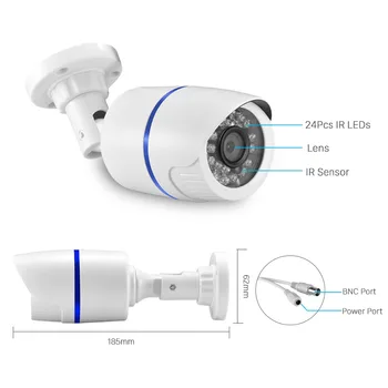 ANBIUX HAINAUT Analoginis Kamera 2MP, 1MP Aukštos raiškos Stebėjimo Infraraudonųjų spindulių ryšiu 1080P 720P CCTV Saugumo Lauko Kulka Vandeniui vaizdo Kamera