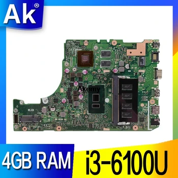 X302UV plokštė I3-6100 CPU 4G RAM mainboard Asus X302U X302UV X302UA nešiojamas plokštė 90NB0BM0-R00020 Išbandyti Workin