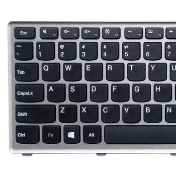 GZEELE Naujo Nešiojamojo kompiuterio klaviatūra Lenovo U410 Klaviatūra US Black Klavišą, Sidabrinė Rėmas anglų Versija