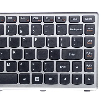 GZEELE Naujo Nešiojamojo kompiuterio klaviatūra Lenovo U410 Klaviatūra US Black Klavišą, Sidabrinė Rėmas anglų Versija