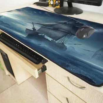 XGZ Fantazijos Laivas Virš Jūros Didelės Gaming Mouse Pad Lock Krašto Pelės Kilimėlis Klaviatūros Mygtukai Lentelė Kilimėlis Žaidėjus Kilimėlis Laptop Notebook