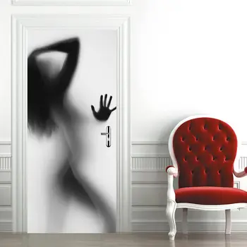 Grožio Šešėlis Durų Lipdukas Seksualus Matinio Vandeniui lipnios Stiklo Durys, Vonios kambarys Tapetai, Lipdukai Kambario Dekoro Šiuolaikinės 3D
