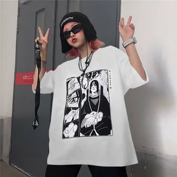 Naruto Marškinėlius Streetwear Moterų Vasarą Cartoon T-shirt Moterims, Atsitiktinis Mielas Amino Spausdinti Moterų Pusė Rankovės Viršuje Tees Marškinėliai Mergaitėms