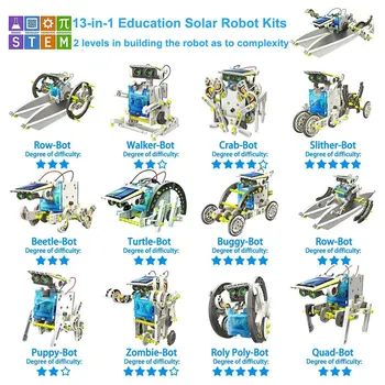 13 1 Vaikus Saulės energija Varomas Robotas Kūrimo Rinkinys, Mokslo Eksperimentas Švietimo Žaislas Vaikams Berniukų, Mergaičių Nei 8 Metų