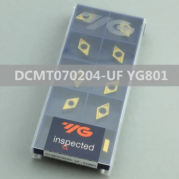 DCMT11T304-UF YG801/DCMT11T308-UG YG801/DCMT070204-UF YG801 Korėja UO CNC Tekinimo Karbido Įdėklų plienas, Nerūdijantis Plienas