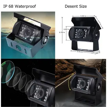 Podofo 18 LED Automobilio Galinio vaizdo Belaidžio Atsarginę Kamerą Kit + 7