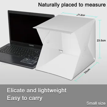 Atnaujintas Lankstymo Foto Studija Box Mini Led Šviesos Šviesdėžės Softbox Apšvietimo Palapinė Balta Juodame Fone Fotografijos Accessories