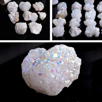 Baltos spalvos Natūralių Neapdorotų Akmens Mineralinė Kvarco Agates Čakros Akmenų Rinkimo Už Būrimą Energijos Akmenų Kristalai Geode Minera D1B0